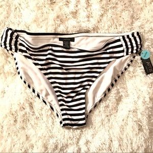 Brand New Black and White Striped Bikini Bottoms